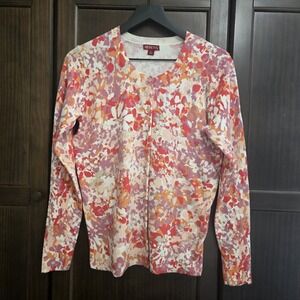 Merona‎ Floral Print Cardigan Long Sleeve Cottagecore Grannycore Preppy Large